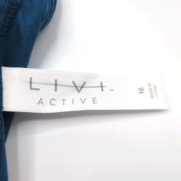 Livi Active Lane Bryant Sports Bra Unlined No Wire Blue Strappy Back Size 16 XL - Picture 6 of 9